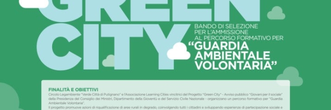 Progetto “Green City”, un percorso formativo per Guardia Ambientale Volontaria