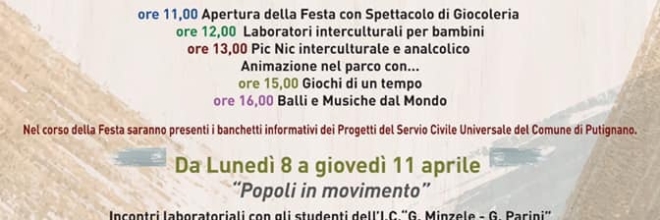 Sprar “La Nuova Dimora”, a Putignano il Festival “Terra e Popoli” dal 7 al 12 aprile